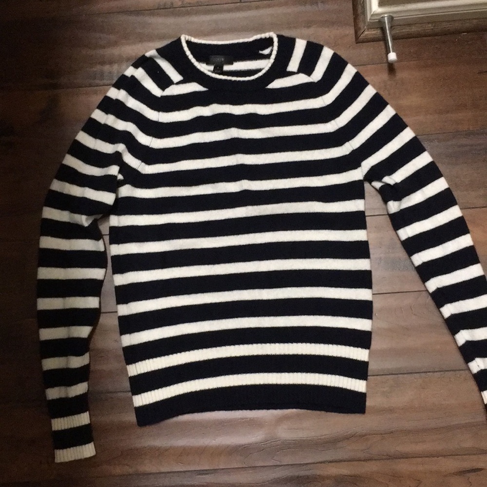 Navy stripe j crew sweater